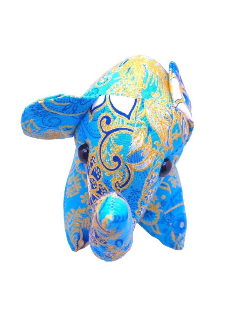 Handmade Thai Elephant Plush Doll Cotton Blue Stuffed Animal Gift